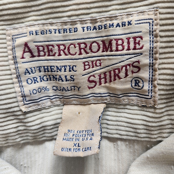 Abercrombie & Fitch Tan Corduroy Shirt Shacket Men's XL Women's Oversized Fall - Picture 6 of 10